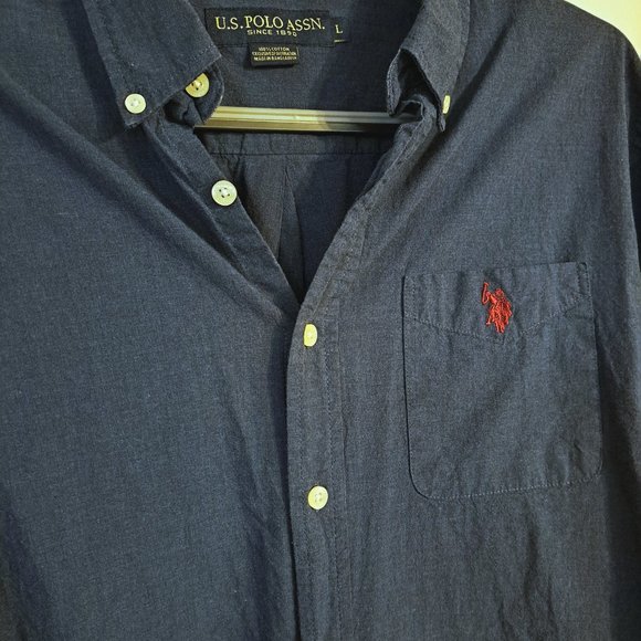U.S. Polo Assn. Men's Blue Button Down Shirt - Picture 2 of 5